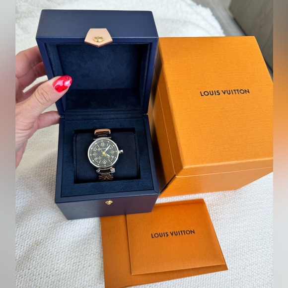 Louis Vuitton Tambor Watch with monogram watch strap - Picture 1 of 16